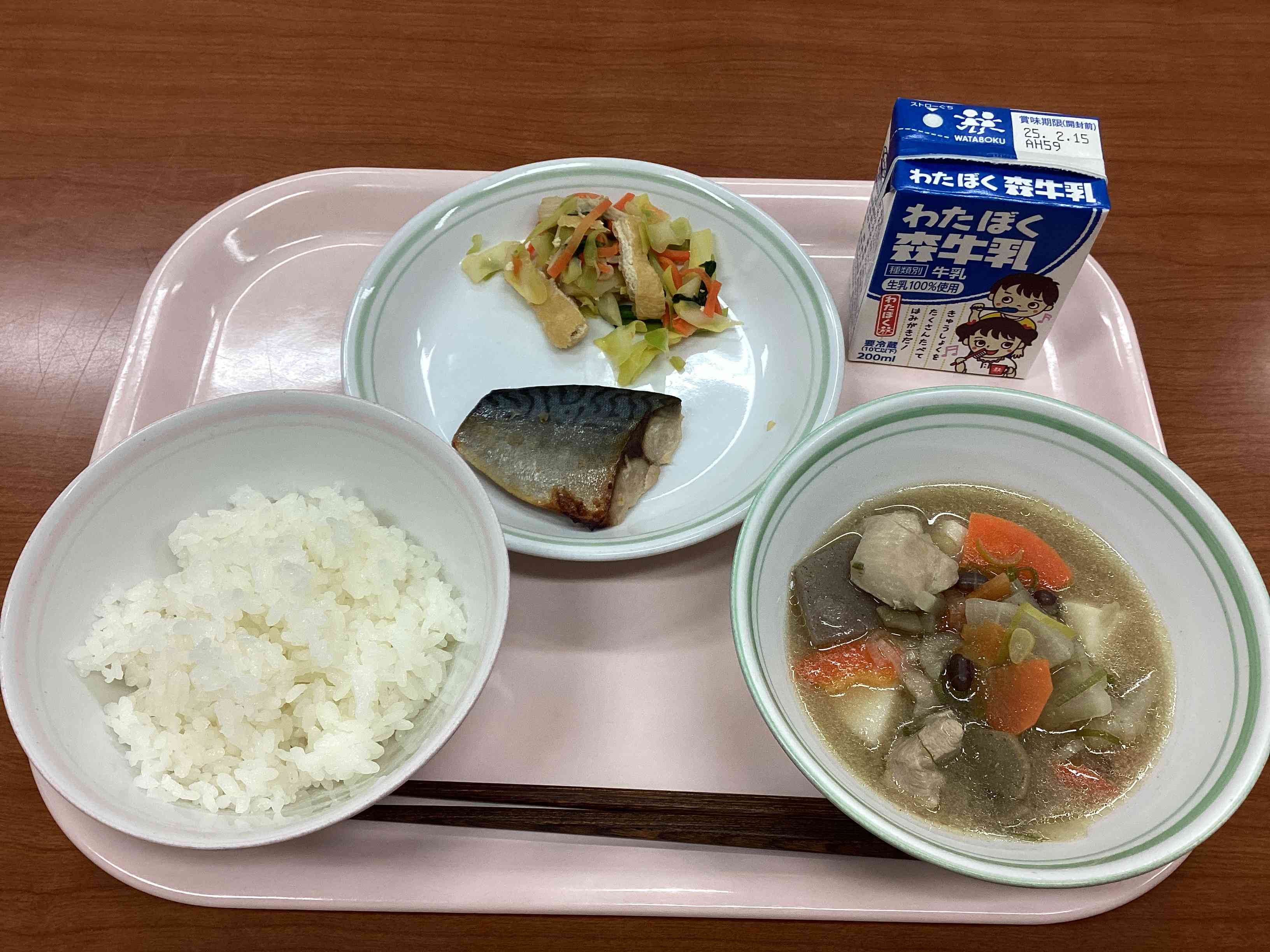 2月7日金曜日給食の写真