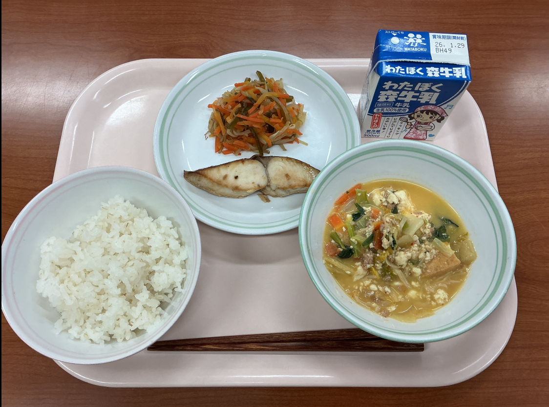 1月20日火曜日給食の写真
