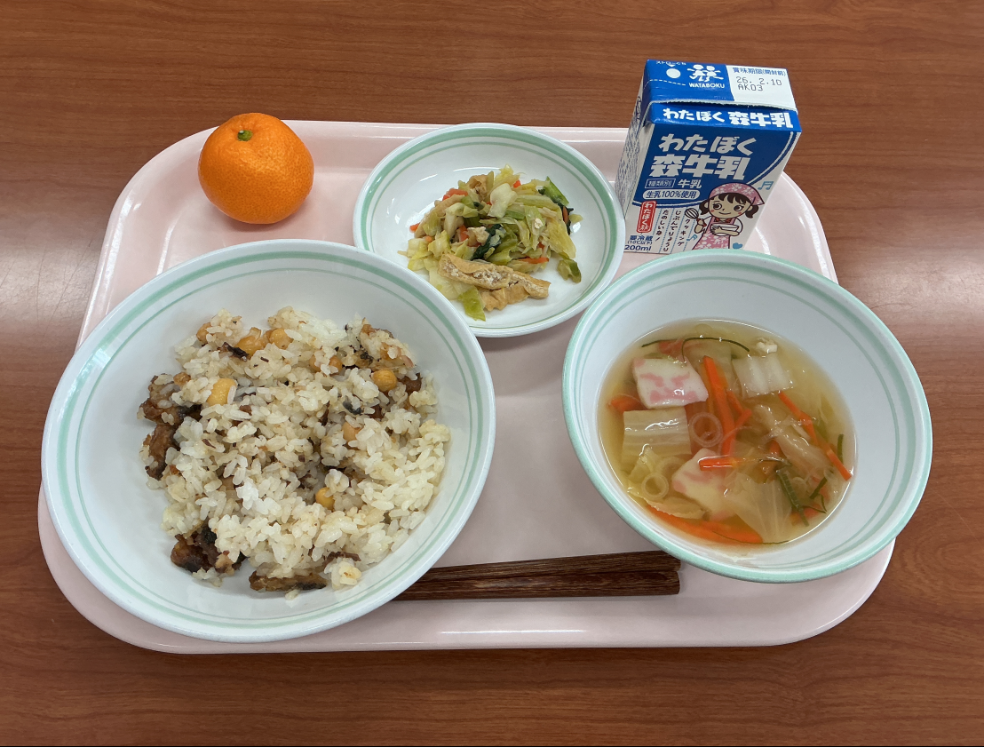 2月3日火曜日給食の写真