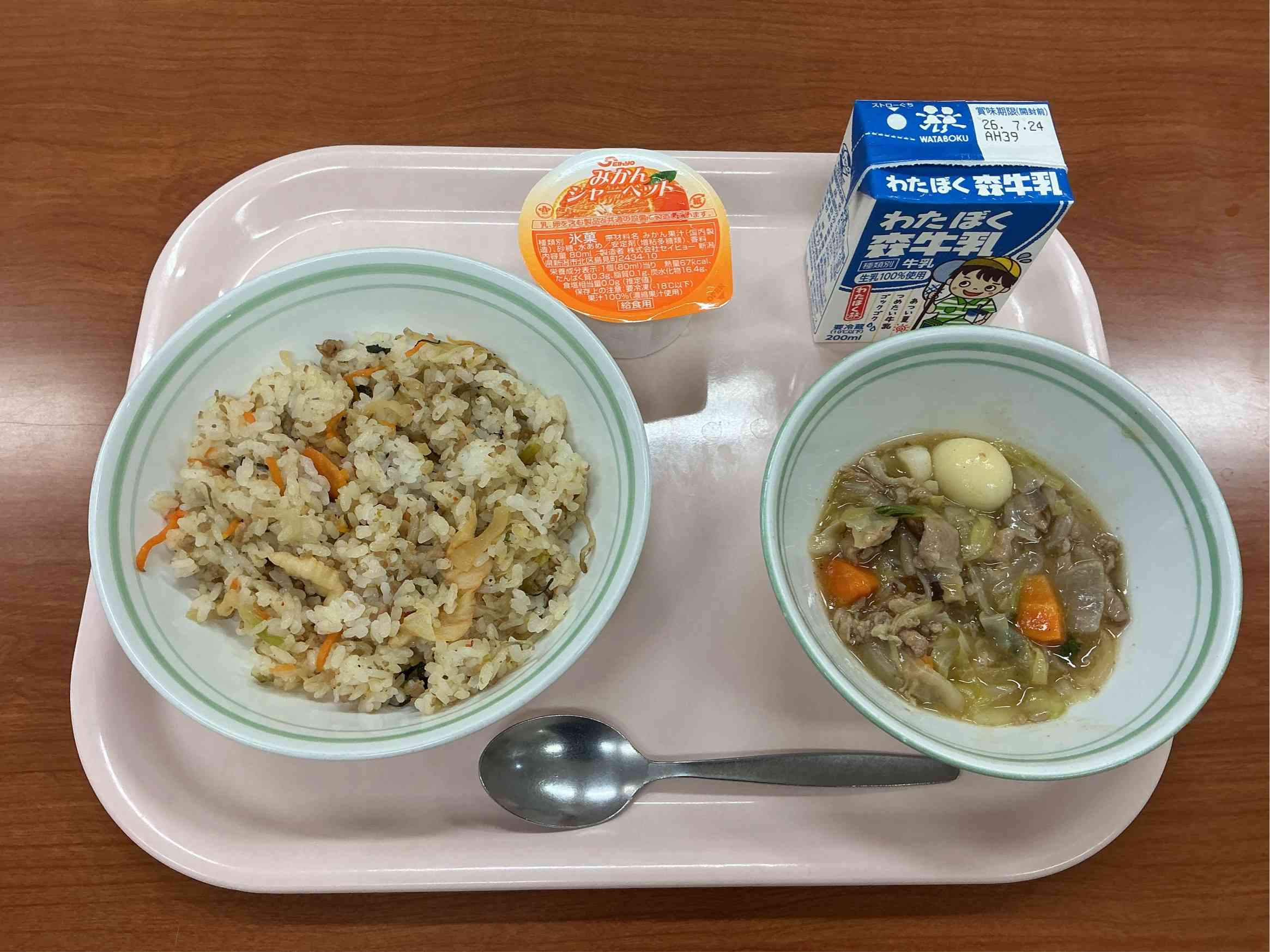 7月16日木曜日給食の写真