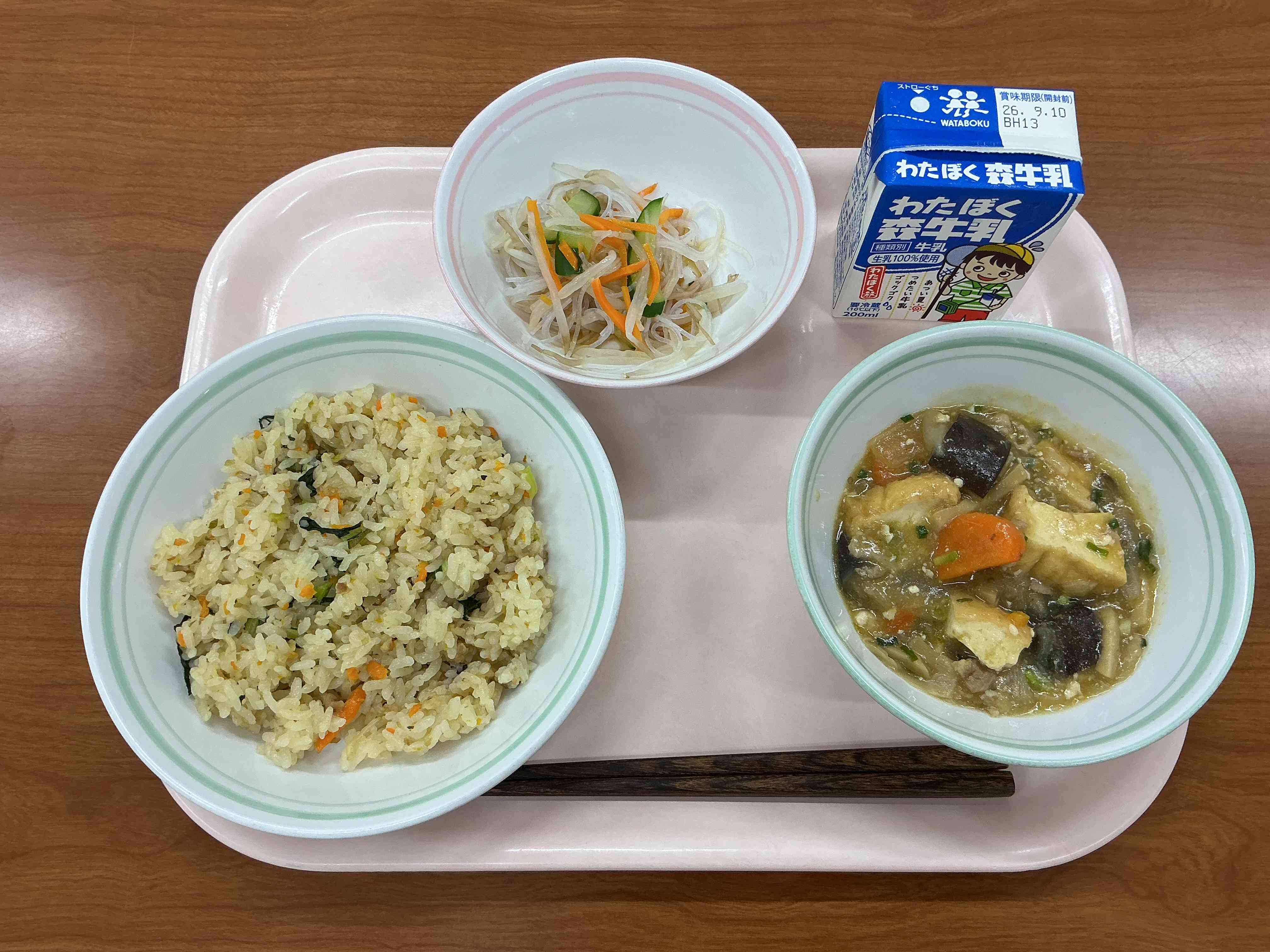 ９月２日水曜日給食の写真